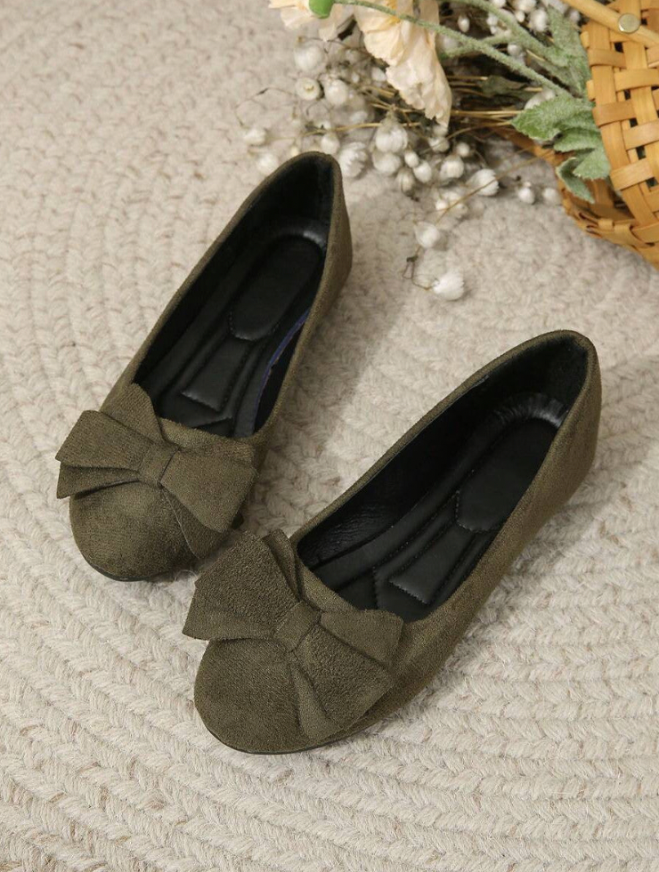 Women’s Flats – Bow Detail – Cushioned Insole – Slip-On