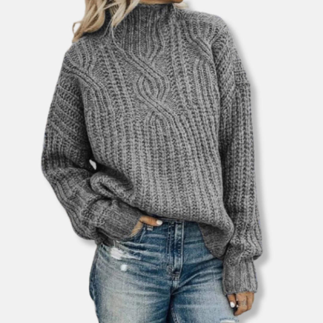 Women’s Knit Sweater – Chunky Texture – Cozy Feel – Relaxed Fit