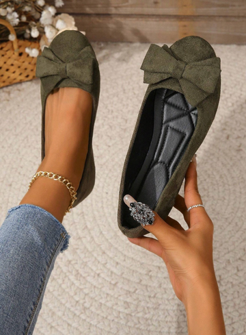 Women’s Flats – Bow Detail – Cushioned Insole – Slip-On