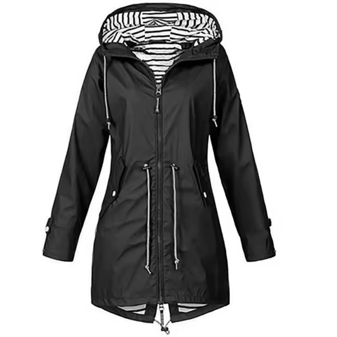 Women’s Parka – Waterproof Finish – Adjustable Waist – Hooded Design