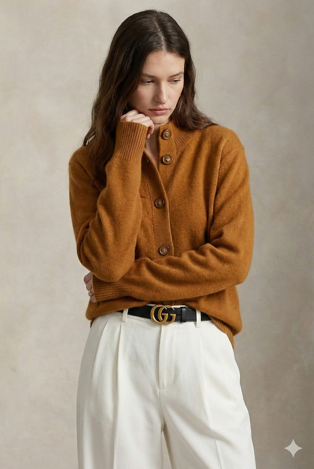 Women’s Cardigan – Soft Knit Feel – Ribbed Cuffs – Button Front