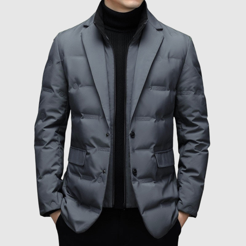 Men’s Quilted Puffer Blazer Jacket – Lightweight – Slim Fit – Winter Style