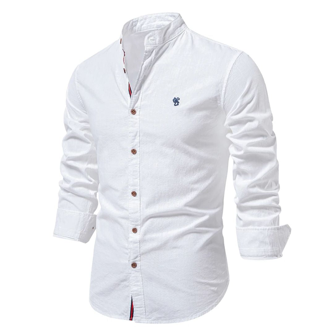 Men’s Shirt – Stretch Cotton Comfort – Stand Collar – Button Front