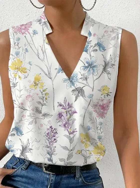 Women’s Blouse – Sleeveless – Wrap Front – V-Neck