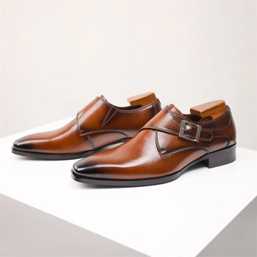 Men’s Formal Leather Shoes – Sleek Design – Buckle Detail – Streamlined Fit