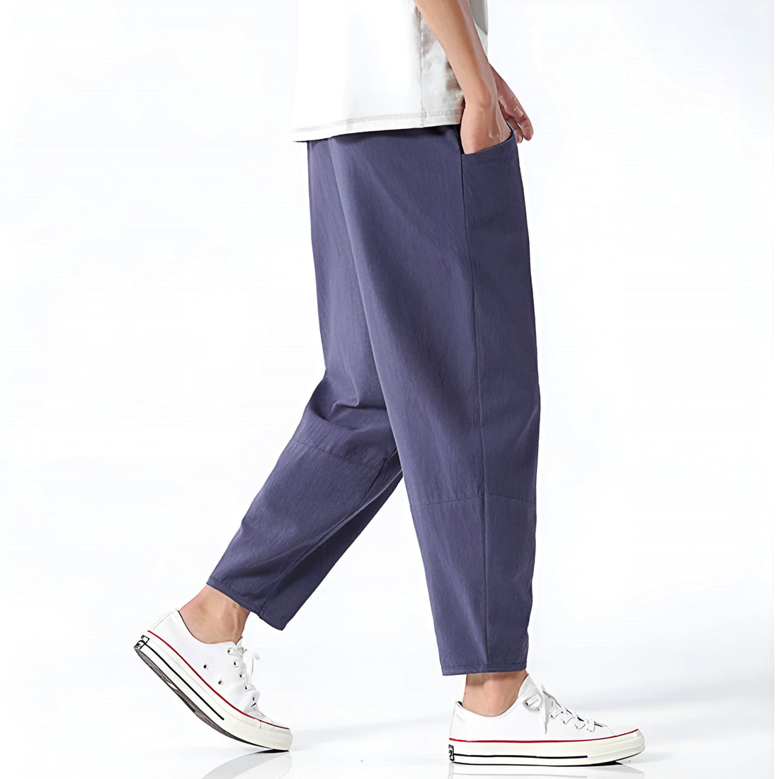 Men’s Pants – Drawstring Waist – Relaxed Fit – Tapered Leg